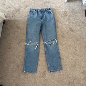 Abercrombie 90s straight ultra high rise.